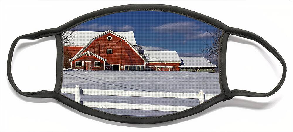 Vermont Face Mask featuring the photograph Ruggles Barn by Tim Kirchoff