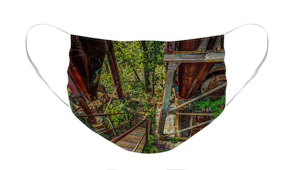 Abandoned Face Mask featuring the photograph Rusty Climb by Roger Monahan