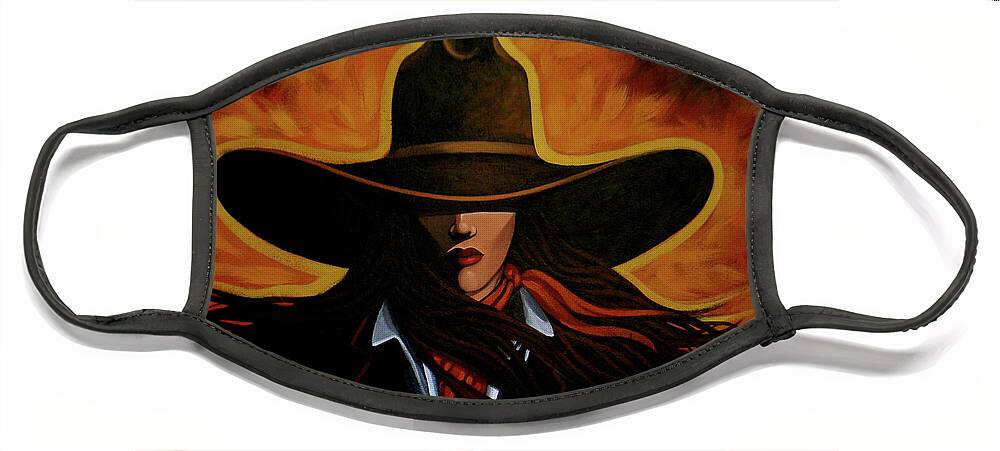 Cowgirl Face Mask featuring the painting Rusty by Lance Headlee