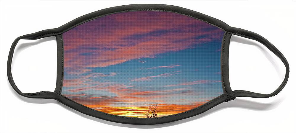 Sunset Face Mask featuring the photograph Saddle Road Sunset by Christopher Holmes