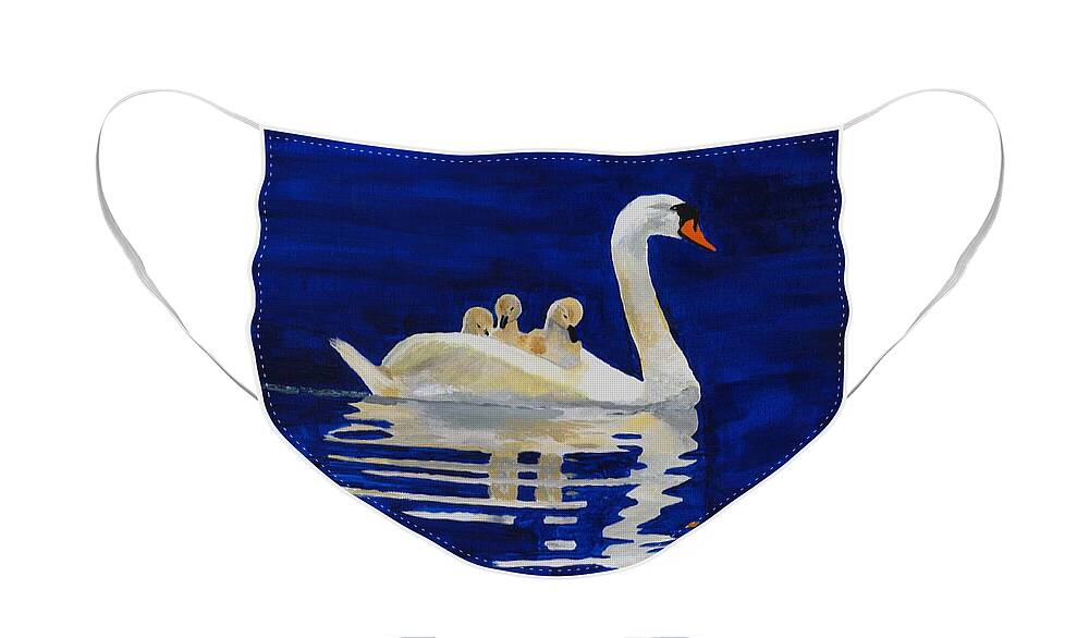 Swan Face Mask featuring the painting Safe Harbor by Rodney Campbell