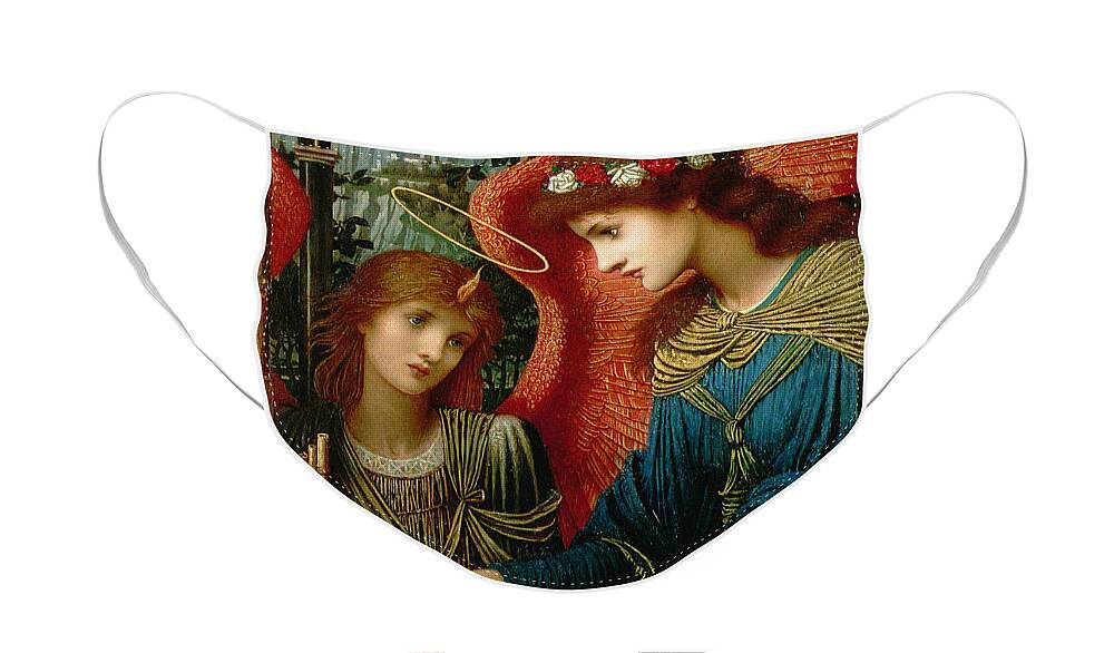St Cecilia Face Mask featuring the painting Saint Cecilia by John Melhuish Strudwick