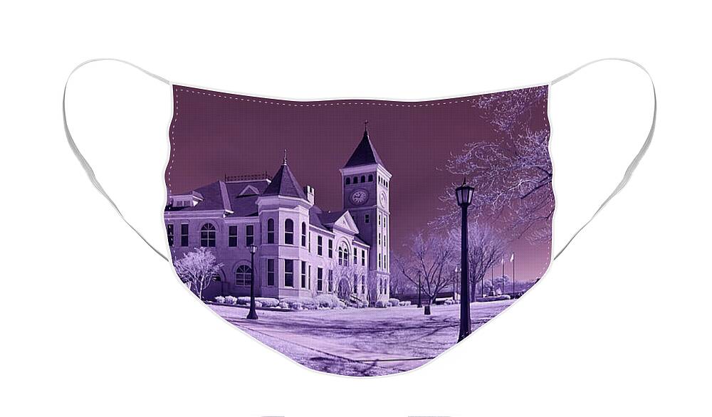 Infrared Face Mask featuring the photograph Saline County Courthouse by Michael McKenney