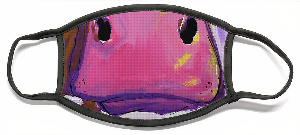 Cow Face Mask featuring the painting Sally by Terri Einer