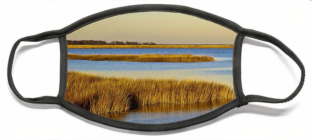 Bombay Hook Face Mask featuring the photograph Salt Marsh In Delaware by Michael P. Gadomski