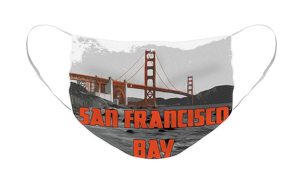 San Francisco Bay Face Mask featuring the painting San Francisco Bay by AM FineArtPrints