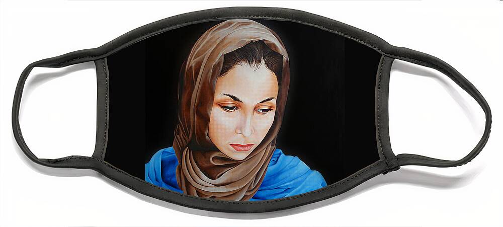 Mary Face Mask featuring the painting Sanctus Mater Dei by Vic Ritchey