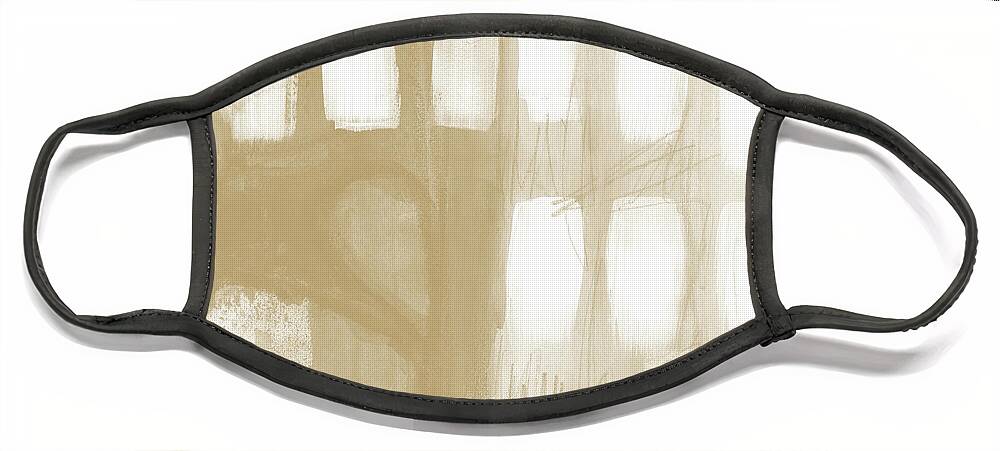 Abstract Face Mask featuring the painting Sand and Stone 4- Contemporary Abstract Art by Linda Woods by Linda Woods