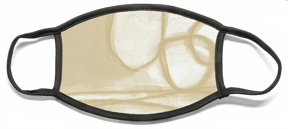 Abstract Face Mask featuring the painting Sand and Stone 6- Contemporary Abstract Art by Linda Woods by Linda Woods