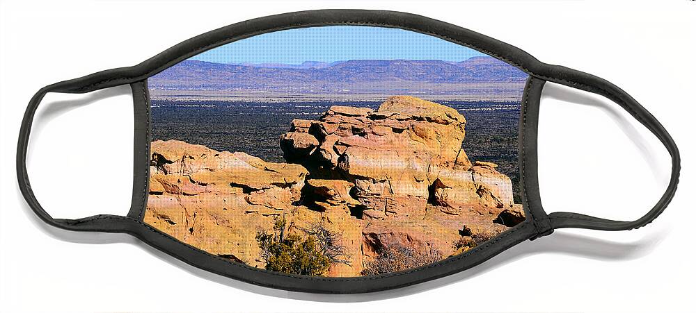 Southwest Landscape Face Mask featuring the photograph Sandstone bluff by Robert WK Clark