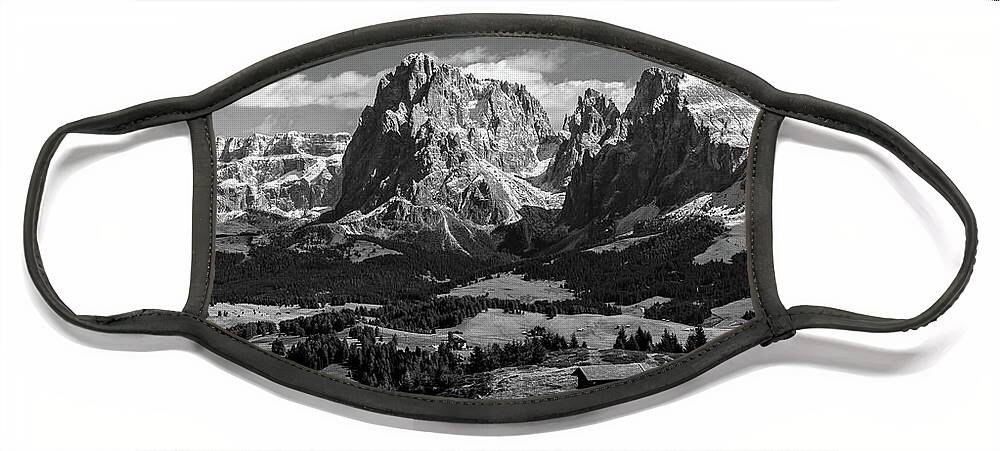 Nature Face Mask featuring the photograph Sasso Lungo And Sasso Piatto - monochrome by Andreas Levi