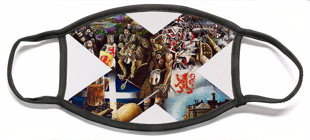 Armour Face Mask featuring the painting Scotland the Brave by John Palliser
