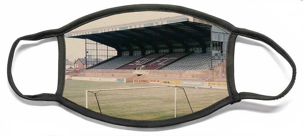  Face Mask featuring the photograph Scunthorpe United - Old Showground - East Stand 2 - 1970s by Legendary Football Grounds