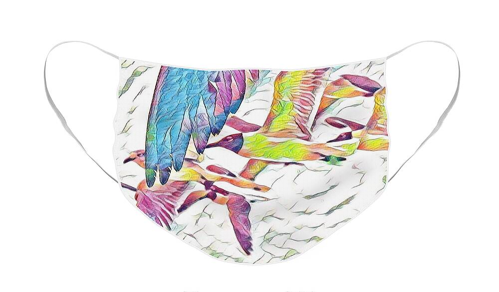 Art Face Mask featuring the photograph Seagulls in Pastel #1 by Stoney Lawrentz