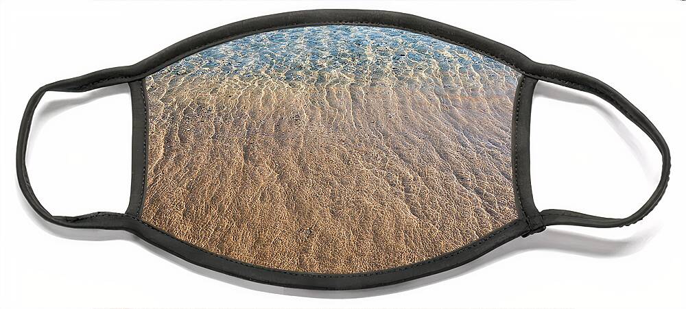 Abstract Face Mask featuring the photograph Seashore clear water with sandy beach for background by Michalakis Ppalis