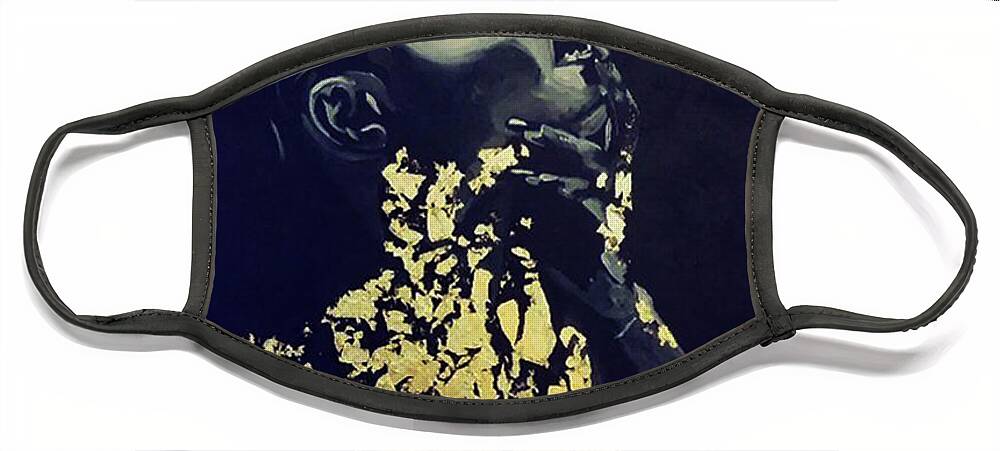 One Of My Favorite Muses Face Mask featuring the painting Seduction by Femme Blaicasso
