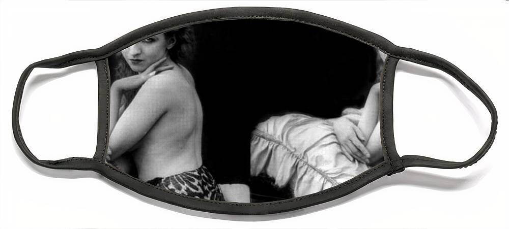 Erotica Face Mask featuring the photograph Seeing Doubles, Nude Model, 1928 by Science Source