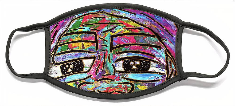Acrylic Face Mask featuring the painting Self Portrait 2018 by Odalo Wasikhongo