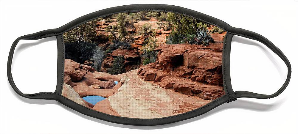 Landscape Face Mask featuring the photograph Seven Sacred Pools by Terry Ann Morris