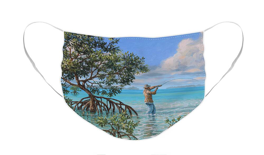 Bahamas Face Mask featuring the painting Shallow Run by Guy Crittenden