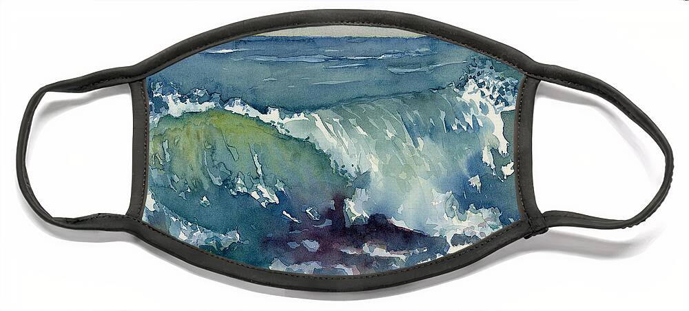 Wave Face Mask featuring the painting Shore Break by Amy Kirkpatrick