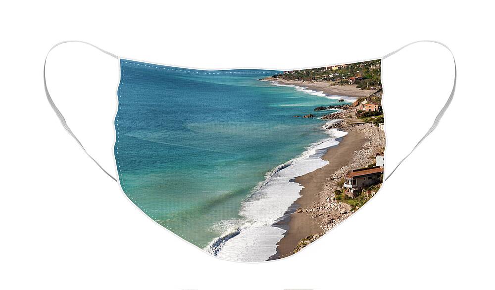 Sicilian Sea Sound Face Mask featuring the photograph Sicilian Sea Sound by Silva Wischeropp