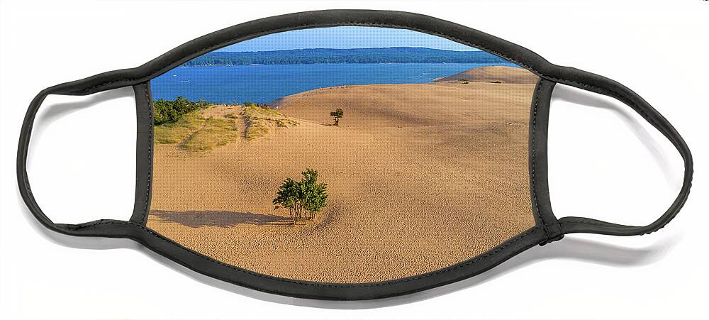 Pure Michigan Face Mask featuring the photograph Silver Lake Dunes by Sebastian Musial