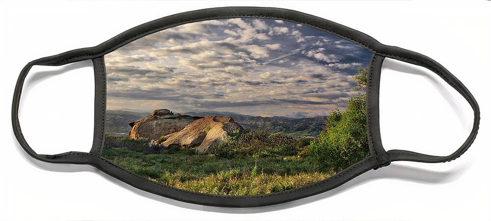 Simi Valley Face Mask featuring the photograph Simi Valley Overlook by Endre Balogh