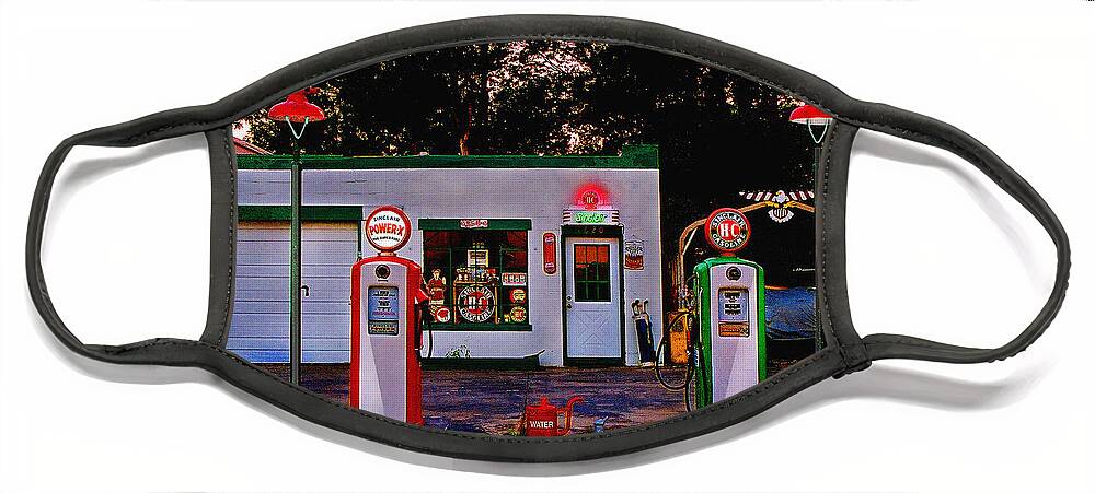 Gas Station Face Mask featuring the photograph Sinclair by Steve Karol