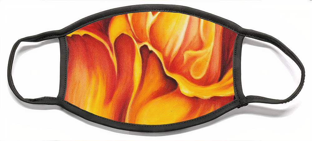 Surreal Tulip Face Mask featuring the painting Singing Tulip by Jordana Sands