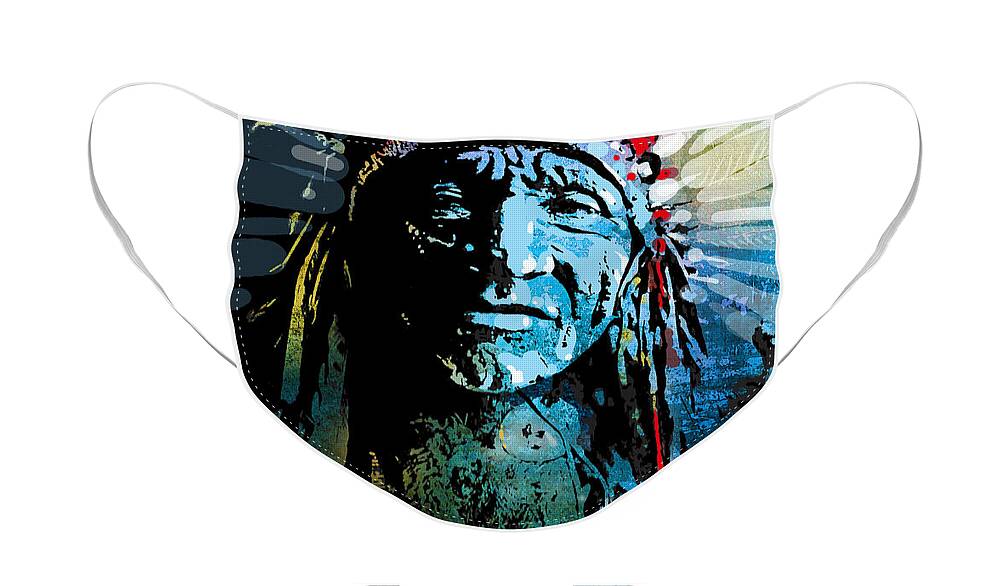 Native American Face Mask featuring the painting Sioux Chief by Paul Sachtleben
