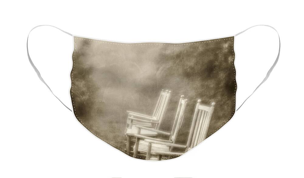 Mt. Pisgah Face Mask featuring the photograph Sit A Spell-sepia by Joye Ardyn Durham