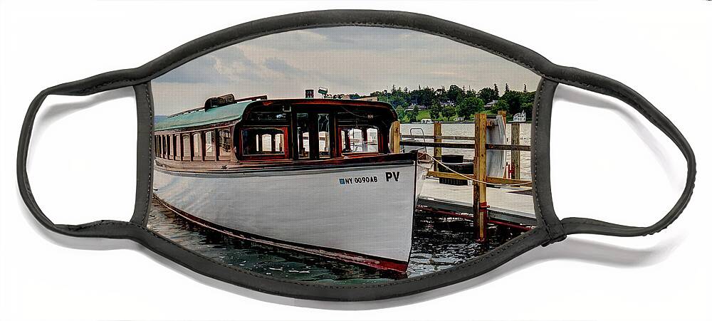 New York Face Mask featuring the photograph SkaneatelesMailboat by David Thompsen