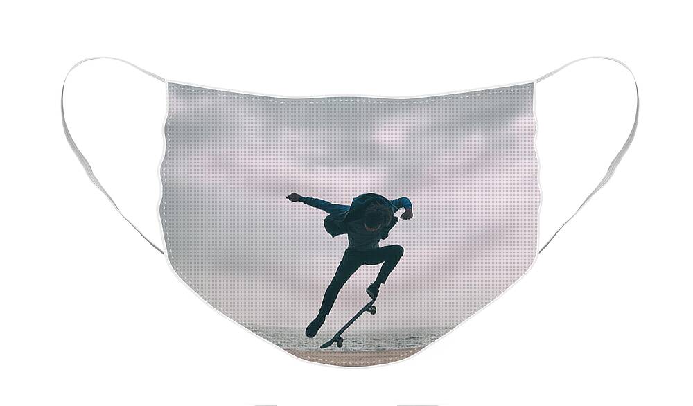 Skate Face Mask featuring the photograph Skater Boy 004 by Clayton Bastiani