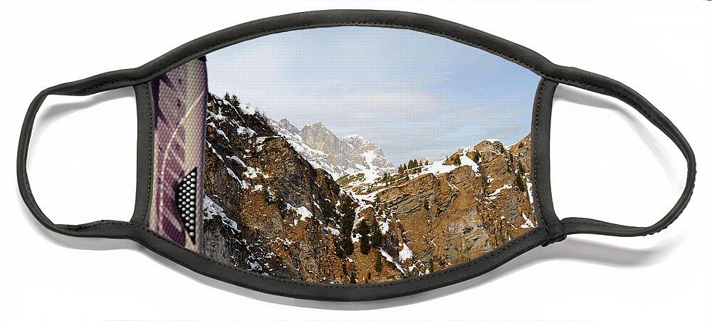 Photograph Face Mask featuring the photograph Skiing Swiss Alps by Richard Gehlbach
