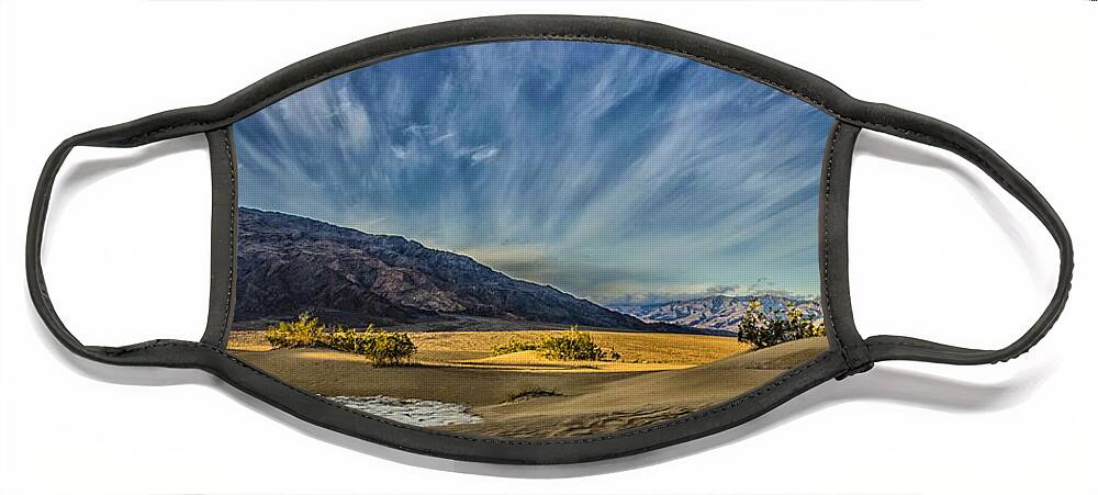 Sky Face Mask featuring the photograph Sky at Mesquite Dunes by Jim Cook