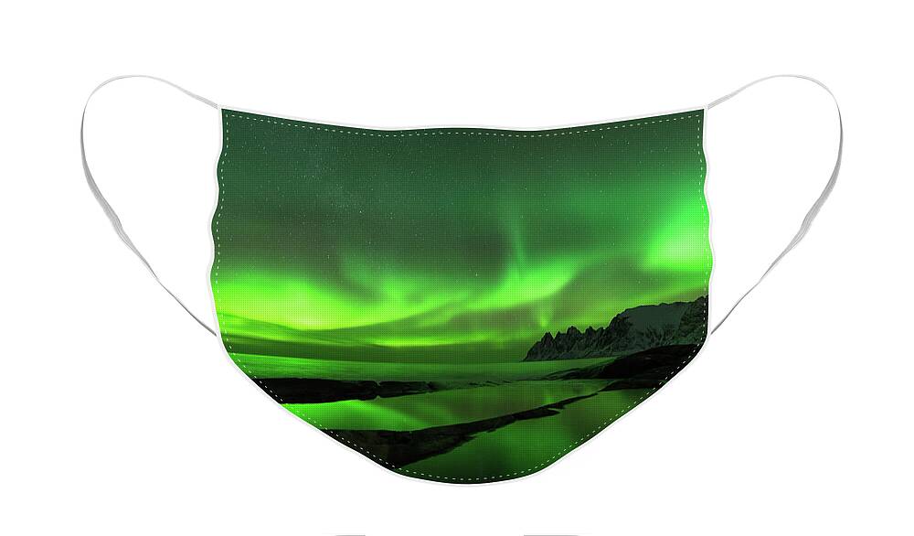 Norway Face Mask featuring the photograph Skydance by Alex Lapidus