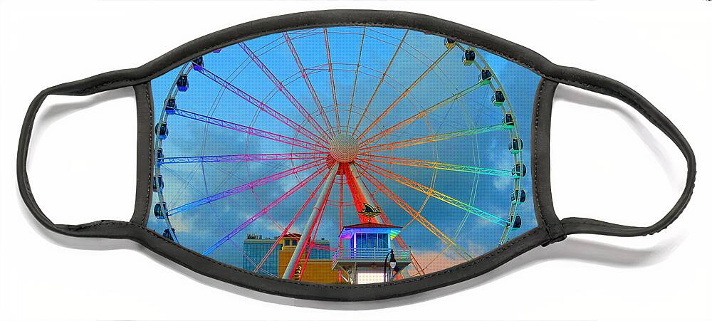 Myrtlebeach Face Mask featuring the photograph Skywheel by Aaron Martens