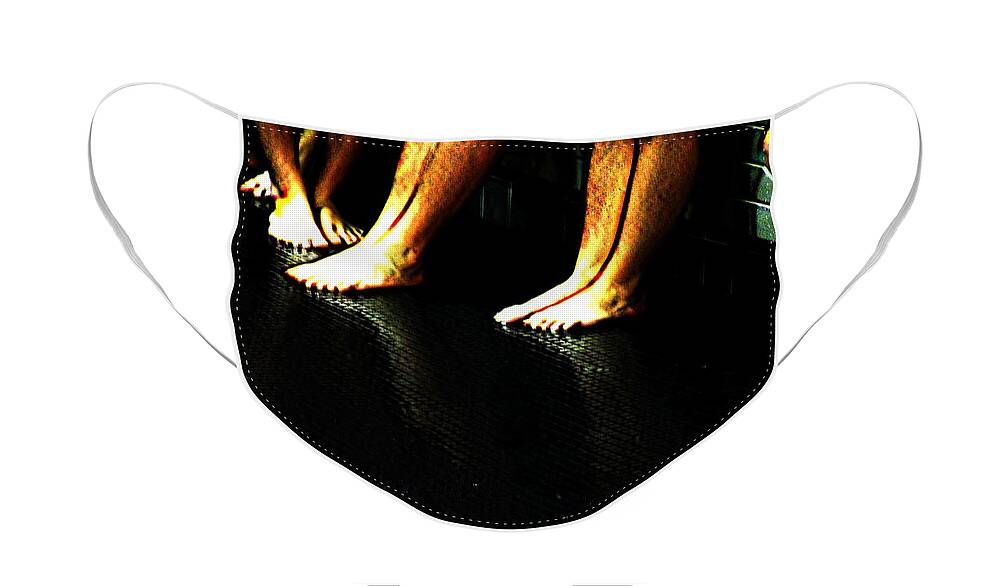 Bare Feet Face Mask featuring the digital art Slippery When Wet by Vincent Green