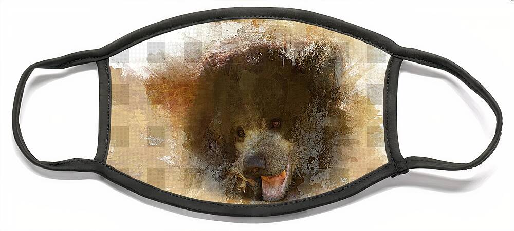 Sloth Bear Face Mask featuring the photograph Sloth Bear by Eva Lechner