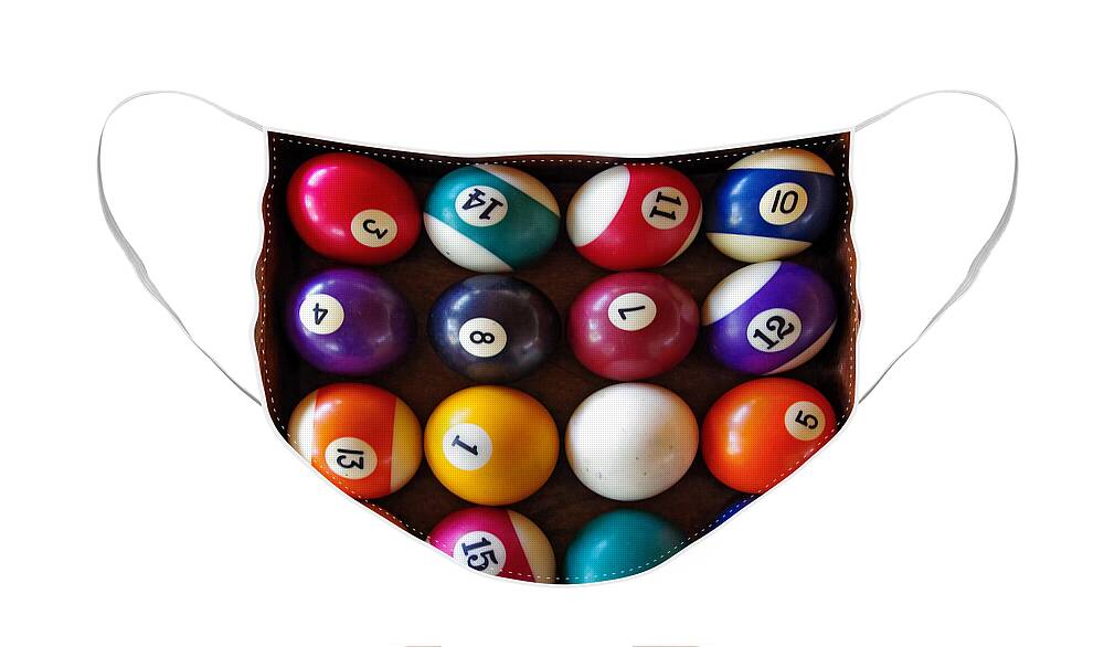 Action Face Mask featuring the photograph Snooker Balls by Carlos Caetano