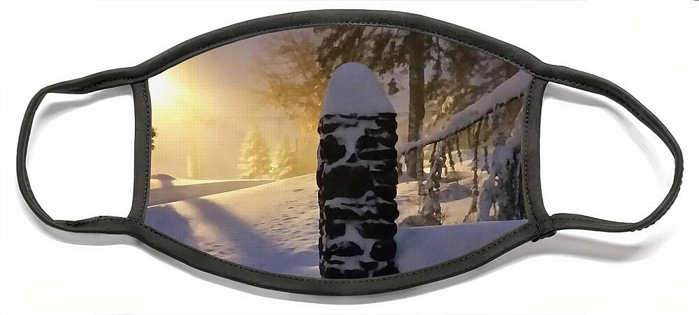 Snow Face Mask featuring the photograph Snow Storm by Street Light by Vic Ritchey