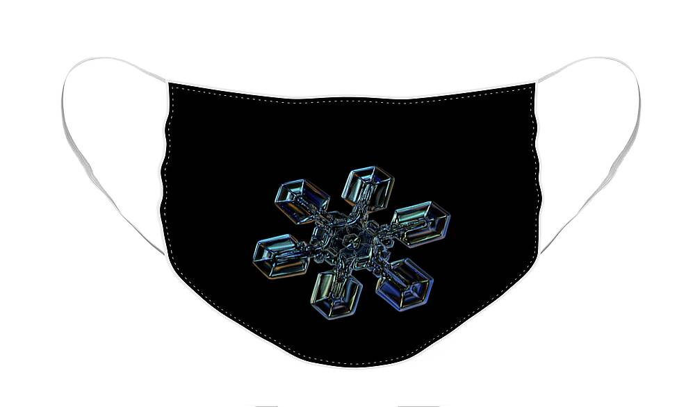 Snowflake Face Mask featuring the photograph Snowflake photo - High voltage III by Alexey Kljatov
