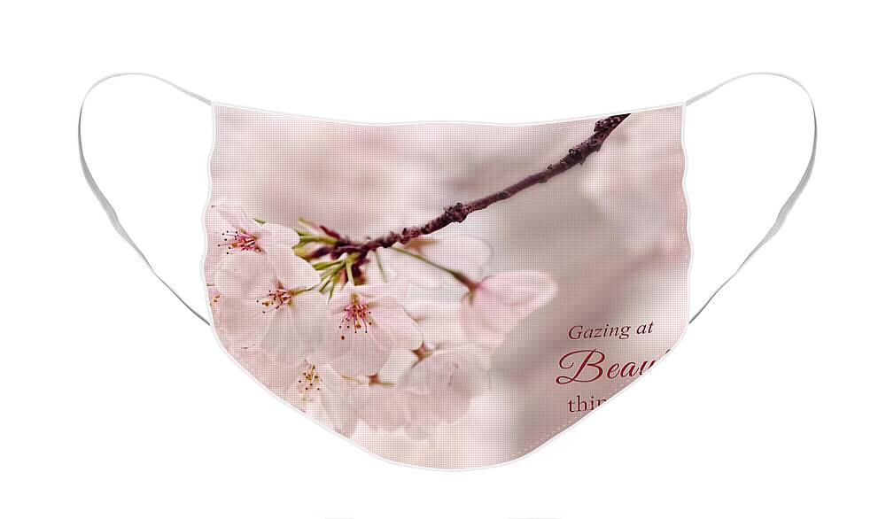 Flower Photography Face Mask featuring the photograph Soft Medley With Message by Mary Buck