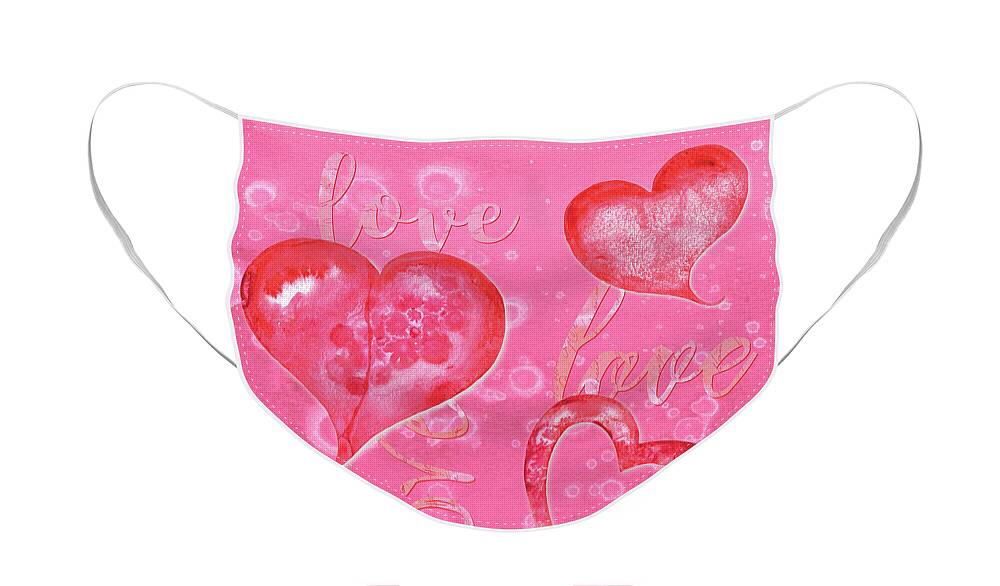 Valentine Face Mask featuring the painting Soft Valentine by Debbie DeWitt