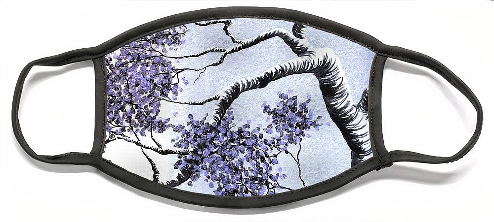Purple Tree Face Mask featuring the painting Solace by Emily Page