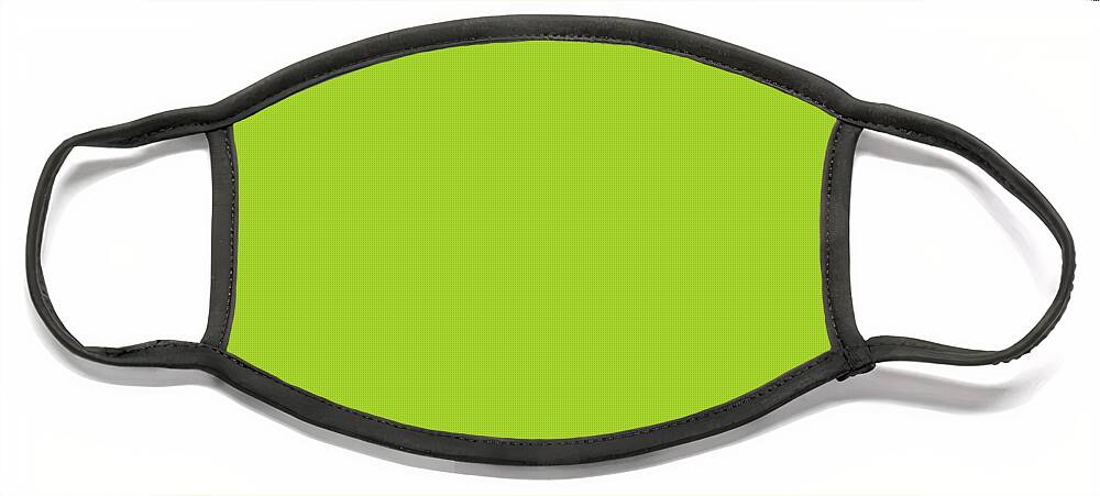 Solid Colors Face Mask featuring the digital art Solid Lime Green Color by Garaga Designs