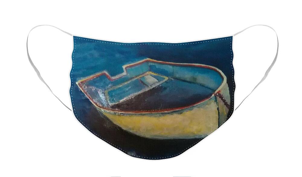 Boating Face Mask featuring the painting Solitude by Sherry Harradence