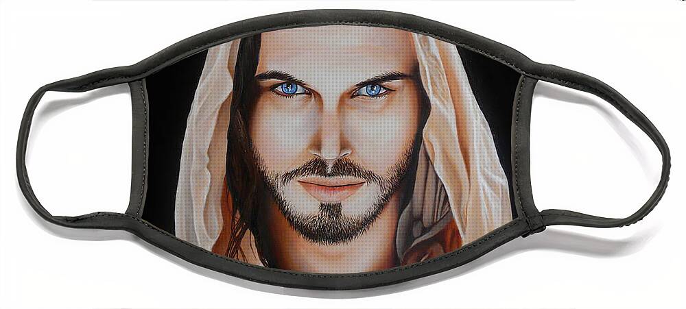 Christ Face Mask featuring the painting Son of Man by Vic Ritchey