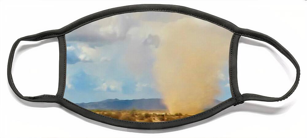 Arizona Face Mask featuring the photograph Sonoran Desert Dust Devil by Judy Kennedy